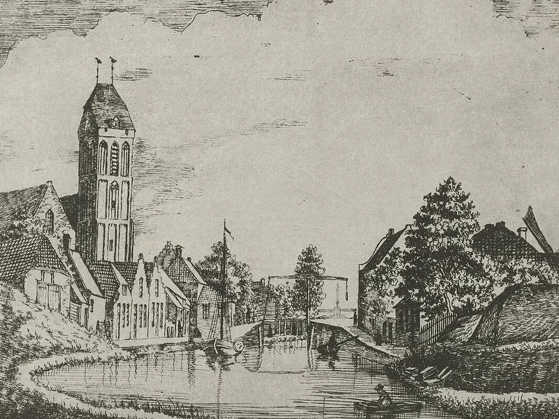 1823-Eberhard Cornelis Rahms - Veduta di Oudewater